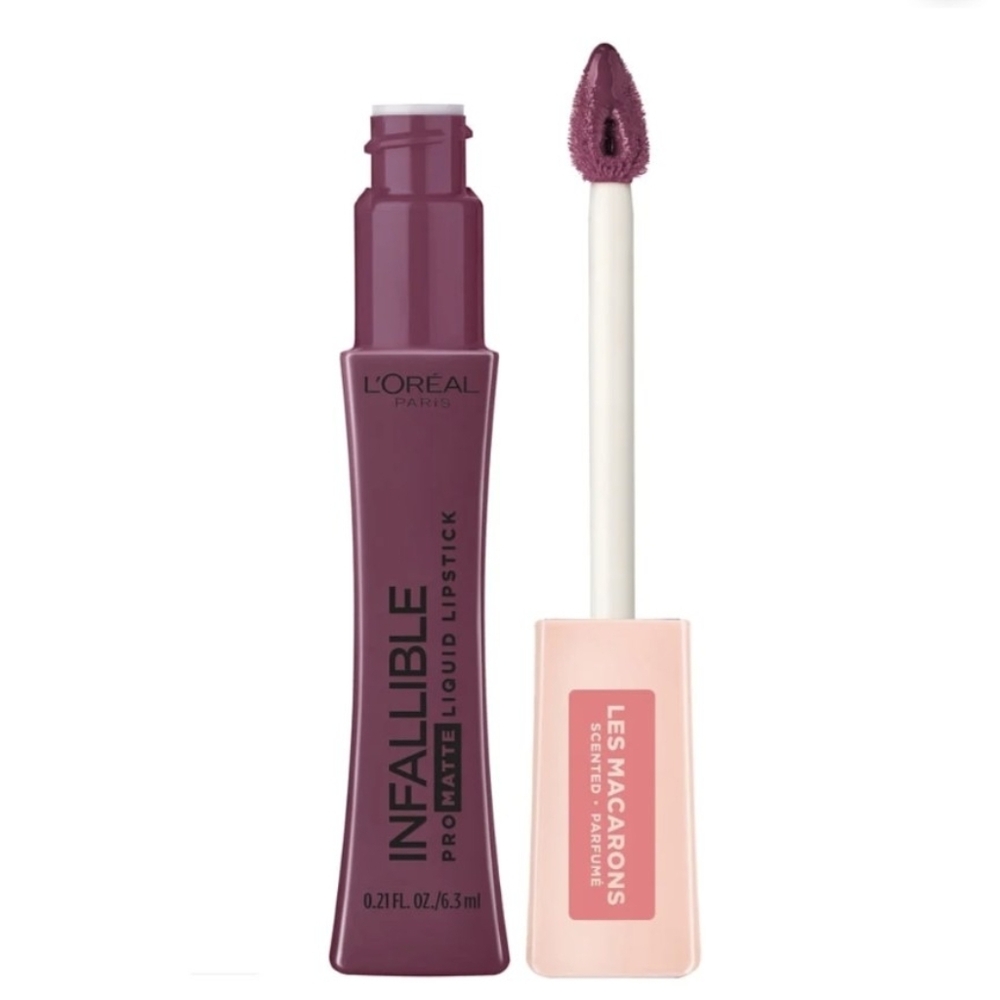 2X L'Oréal Pro-Matte Les Macarons Scented Liquid Lipstick 830 BLACKCURRANT CRUSH